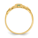 14K Green CZ Claddagh Ring - 6